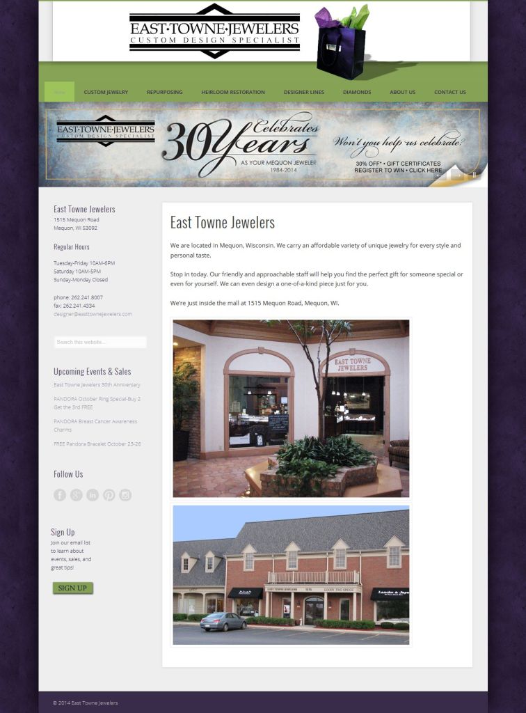 East Towne Jewelers website