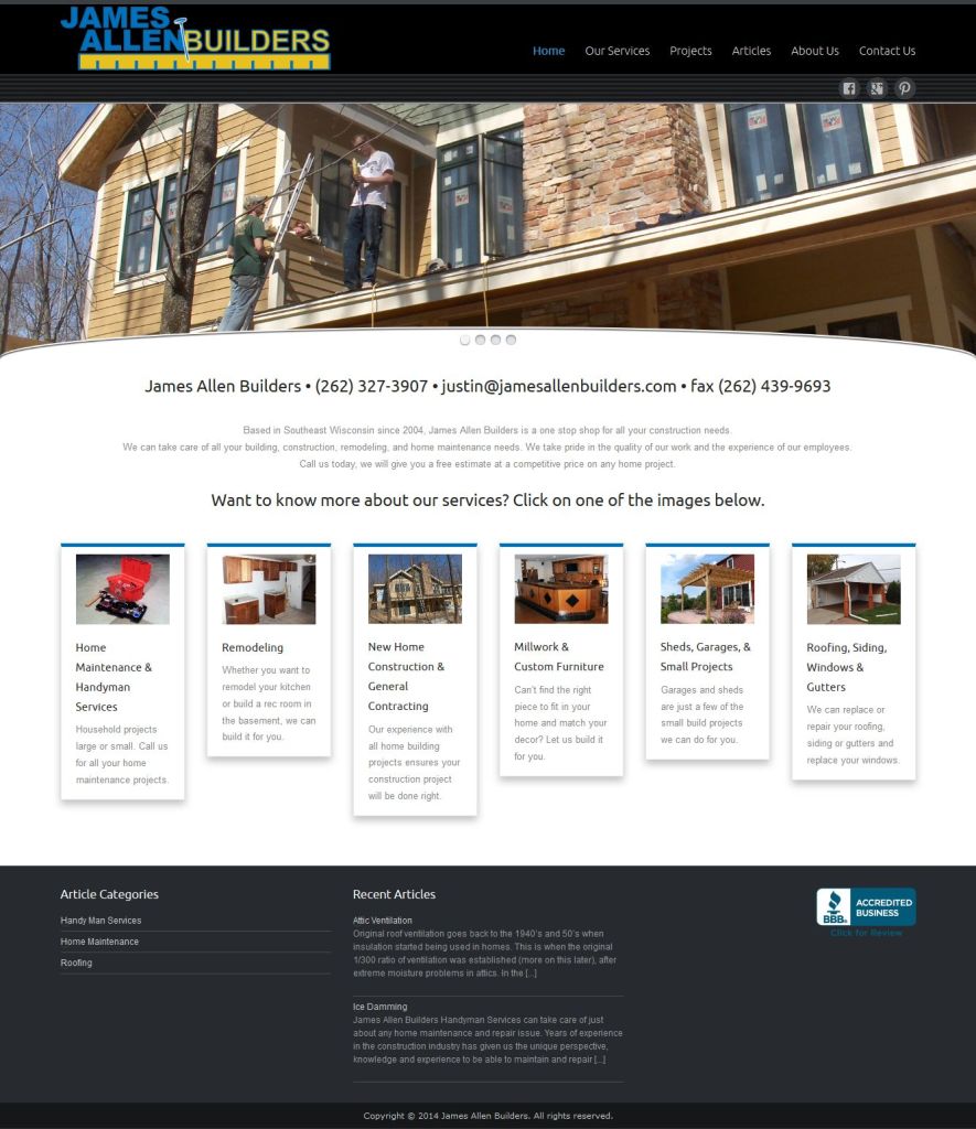 James Allen Builders website