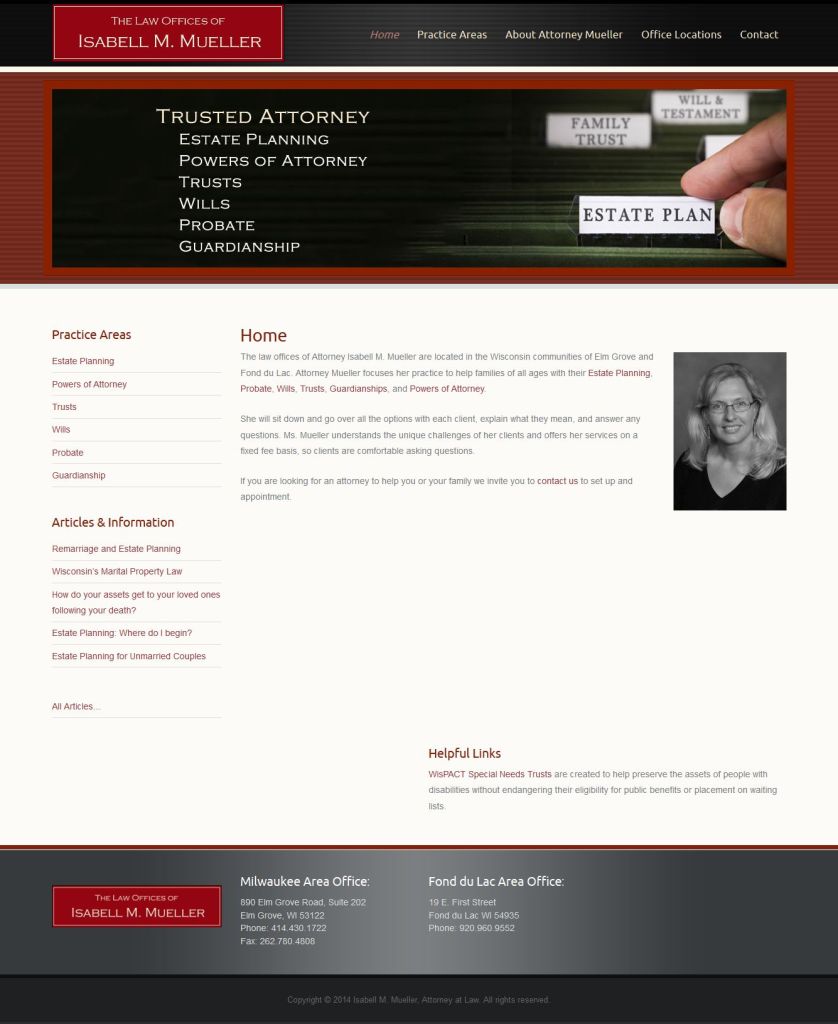 Law Offices of Isabell M Mueller website
