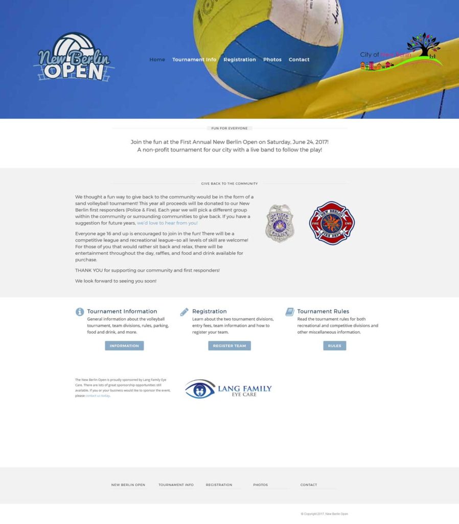 Website Design & Development | New Berlin Open | EVH Marketing